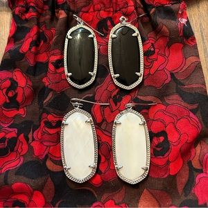 Kendra Scott Set- Black & White Elle Drop Earrings